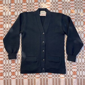 1940s/50s Black Albion Knit Varsity Cardigan