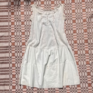 Circa 1920s Antique White Cotton Lace Slip Dress