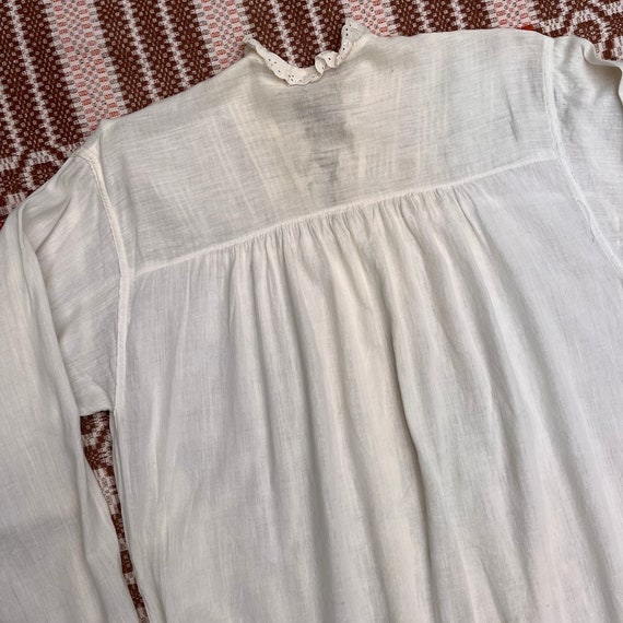 Antique White Cotton Gauzy Nightgown - image 10