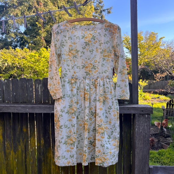 90s Handmade Laura Ashley Inspired Floral Dress - image 1