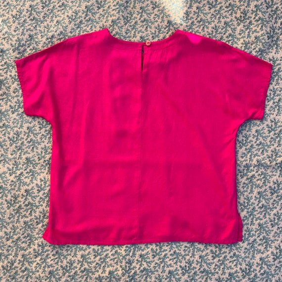 Vintage Hot Pink Raw Silk Blouse - image 6