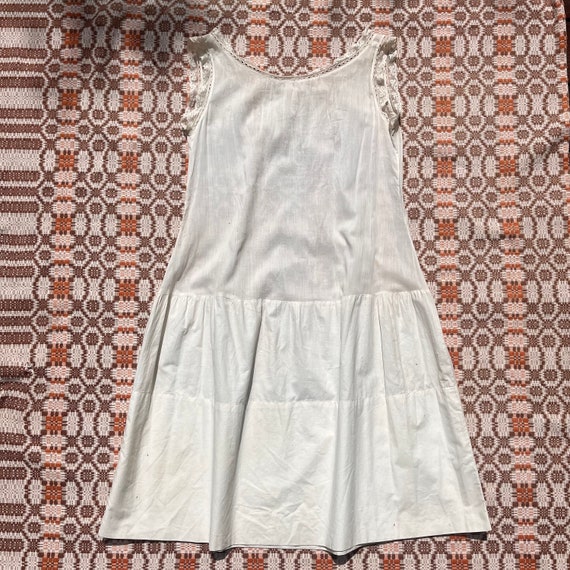 Circa 1920s Antique White Cotton Lace Slip Dress - image 6