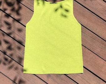 Y2K Lime Green Silk/Wool Tank