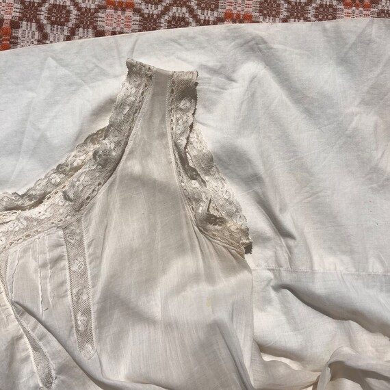 Circa 1920s Antique White Cotton Lace Slip Dress - image 7