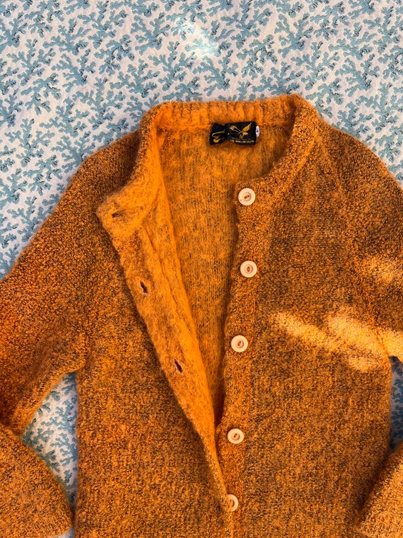 1950s Orange Mohair Cardigan - image 8