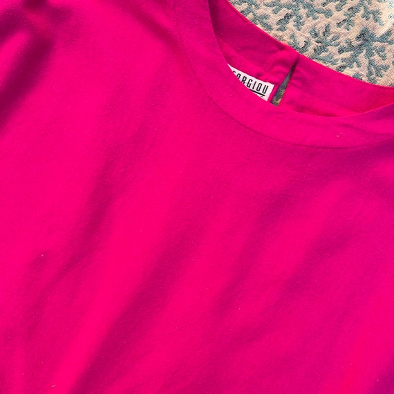 Vintage Hot Pink Raw Silk Blouse - image 3