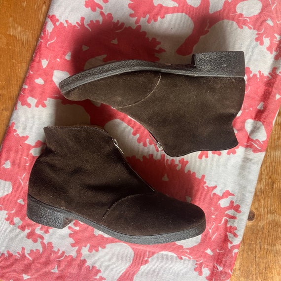 60s Sherpa Lined Zip-Up Ankle Boots - image 2