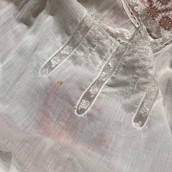 Circa 1920s Antique White Cotton Lace Slip Dress - image 5