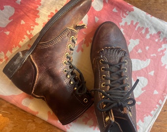 70s/80s Brown Leather Logging Boots