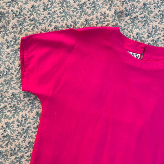 Vintage Hot Pink Raw Silk Blouse - image 1