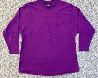 90s Oversize Royal Purple Mockneck Pocket Tee