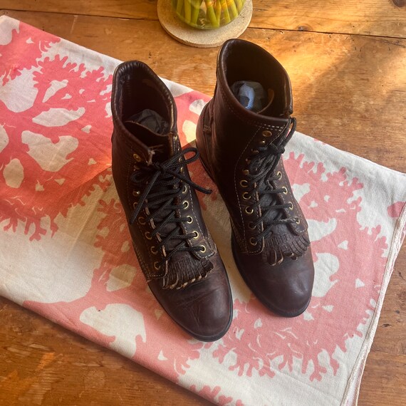 70s/80s Brown Leather Logging Boots - image 2