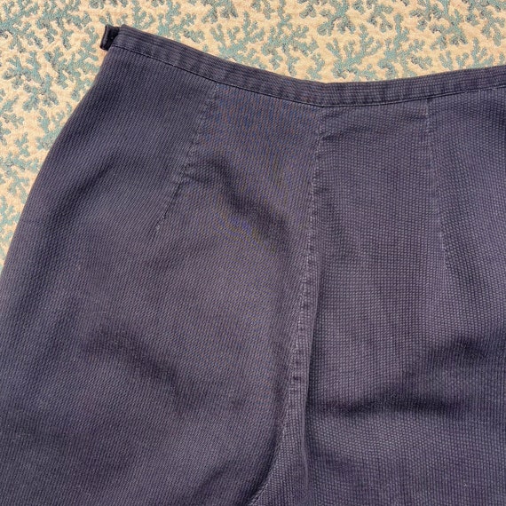1940s-50s Black Cotton Side-zip Shorts - image 4