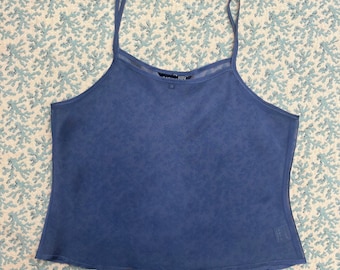 90s/Y2K Sheer Blue Crop Tank