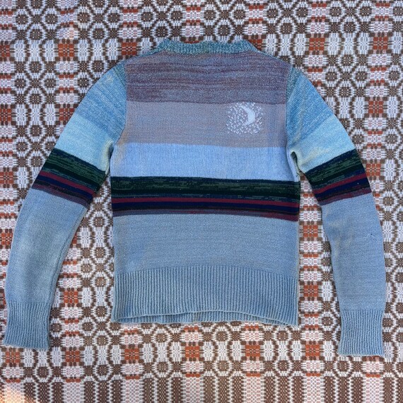 1970s Sun, Moon, Rainbow Scene Faded Glory Sweater - image 5