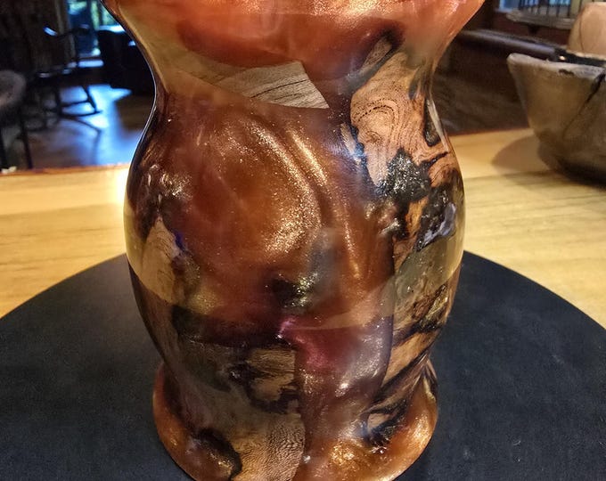 Featured listing image: Elm Burl and Epoxy Vase