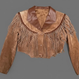 90s Leather Fringe Jacket - Etsy