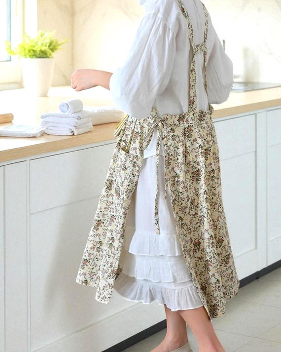 japanese style apron dress The Homesteader Linen Crossback Apron Dress | Handmade Linen Apron |  Japanese Style Pinafore | Minimalist Apron Dress