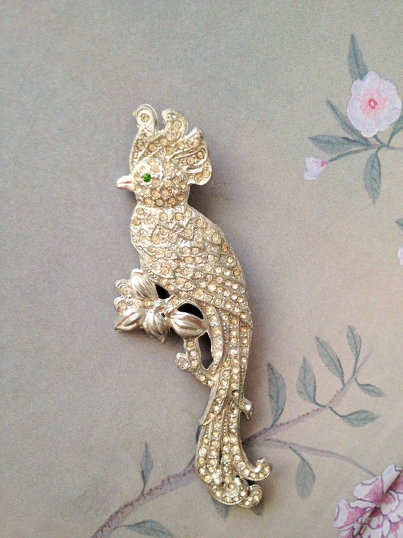 Bird of Paradise Glamazon Rhinestone Brooch