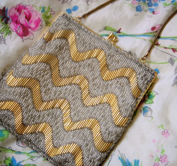 Vintage 60's Gold Beaded Cocktail Bag