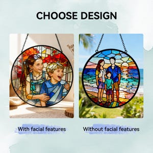Custom Stained Glass Family Portrait, Personalized Suncatcher, Handcrafted Gift for Parents image 15