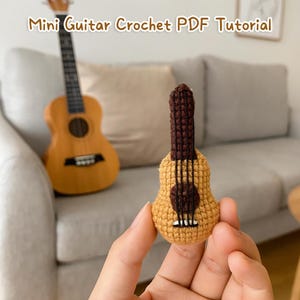 Mini Guitar Crochet PDF Pattern, Amigurumi Music Instrument Tutorial, Handmade Tiny Guitar Plush, DIY Crochet Music Gift