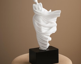Escultura abstracta de mujer – Elegante estatua de resina blanca – Decoración del hogar – Sala de estar – Decoración de oficina – Arte de resina – Regalos para el hogar – Decoración de apartamentos