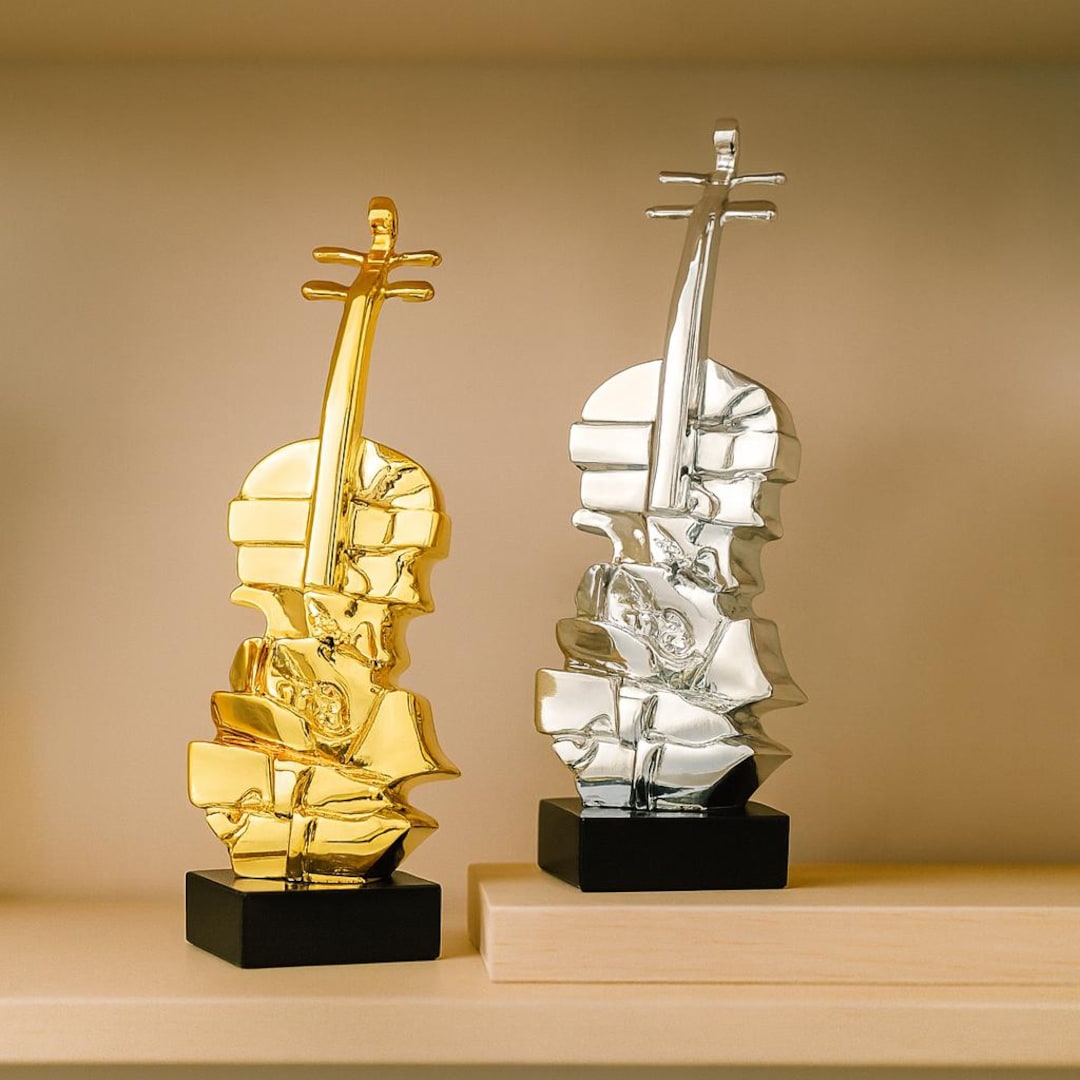 Modern Abstract Violin Resin Sculpture – Unique Musician Decor ...