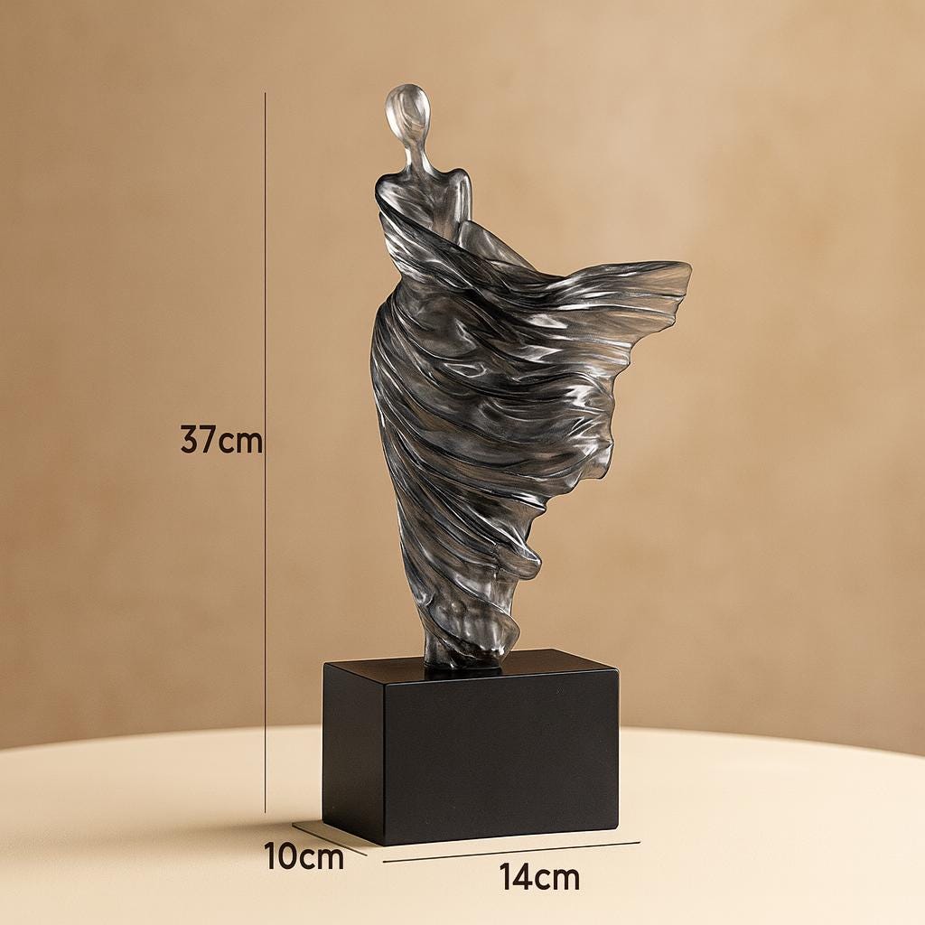 Abstract Dancing Lady Sculpture – Modern Resin Art Figurine – Home ...