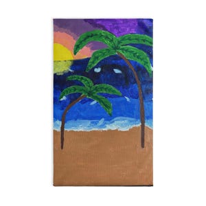 Tropical Hand Towel, Beach Decor, Summer Vibes, Gift for Ocean Lovers, Home Bath Accessory, Relaxing Tropical Art