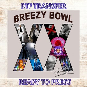 Chris Brown Stadium Tour Ready to Press, Breezy Bowl DTF Transfer, Chris Brown Signature Iron-On Decal for Shirt,  Breezy Bowl XX Tour