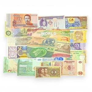 15 authentic banknotes from 15 different countries | Certified