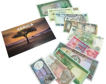 IMPACTO COLECCIONABLES | Collection of 10 Authentic Banknotes from 10 Different African Countries - No Repeats | COA Included