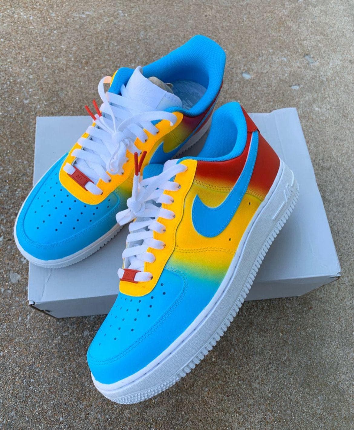 Custom Painted Nike Shoes Rainbow Colors