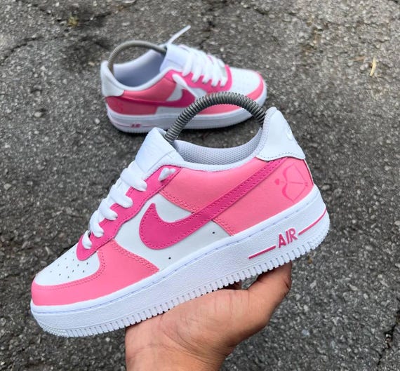 Dark Pink Baby Pink Air Force 1s Nike Kids Air Force Low 