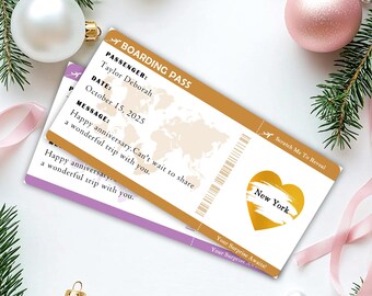 Personalised Scratch Reveal Boarding Pass, Scratch Reveal For Surprise Holiday, Surprise Holiday Destination Ticket, Holiday Gift, Vacation