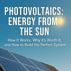Puede incluir: Portada del libro titulada "PHOTOVOLTAICS: ENERGY FROM THE SUN" con paneles solares en un tejado. El texto de abajo dice "How It Works, Why It's Worth It, and How to Build the Perfect System." El texto inferior dice "A Practical Guide for Homeowners and Small Installers."