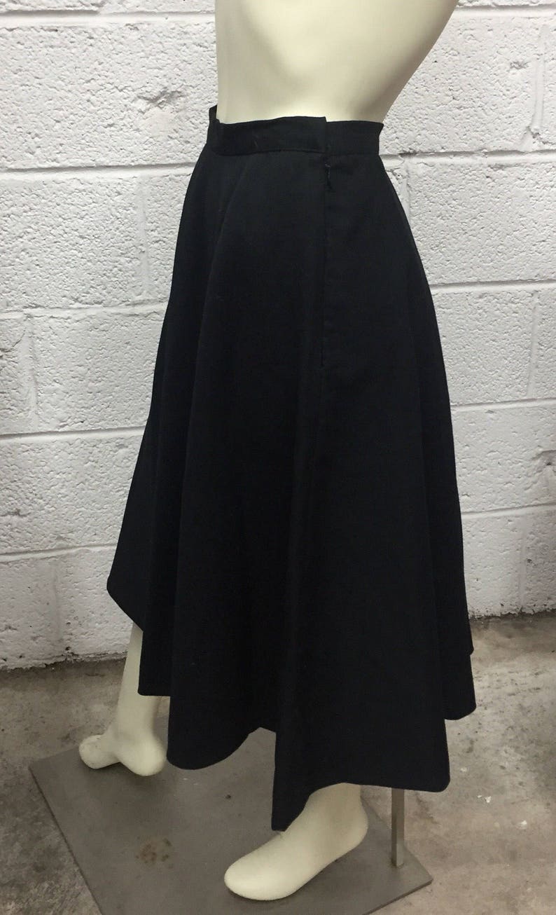 Gabardine Black Skirt Suit with Lamb\u2019s Wool Trim 1940s