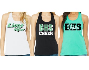 Cheer Tank Tops / Team Shirts Bundle / Customized For Your Team / You Pick Your Team Colors / Cheer Camp Clothes / Custom Apparel Package