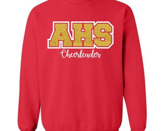 Cheer Team Sweatshirt / Custom Team Crew Neck / Collegiate Sweatshirt / Custom Team Apparel / Choose Your Colors / Cheer Camp Apparel / Poms