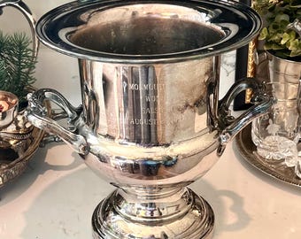 Vintage Monmouth Park Trophy Bucket-Champagne Chiller- Ralph Lauren Equestrian Style