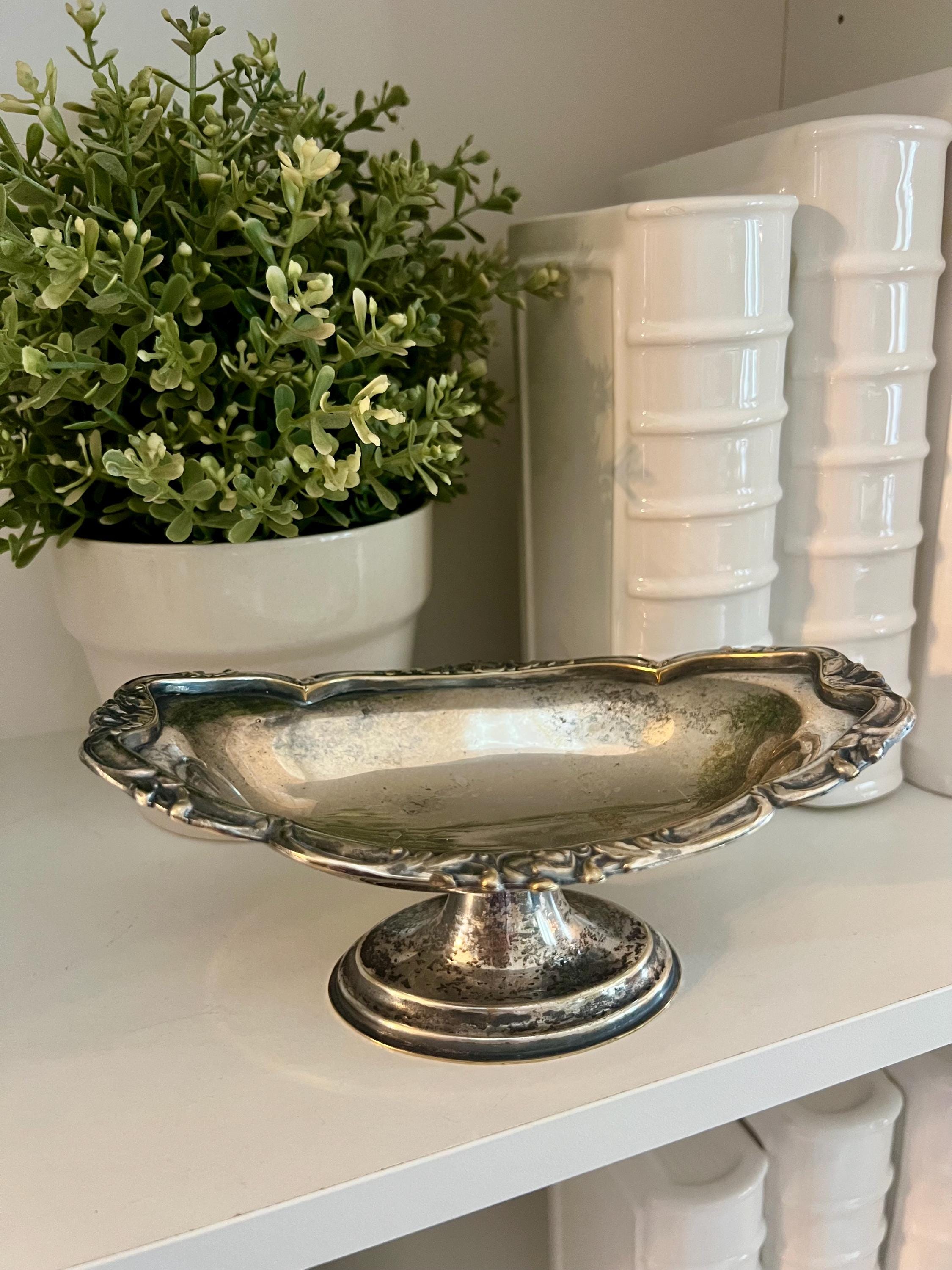 工芸品 MAPPIN & WEBB MAPPIN PLATE Pedestal Bowl A Pair of Vintage Mappin and Webb Silver Plate Pierced Bon