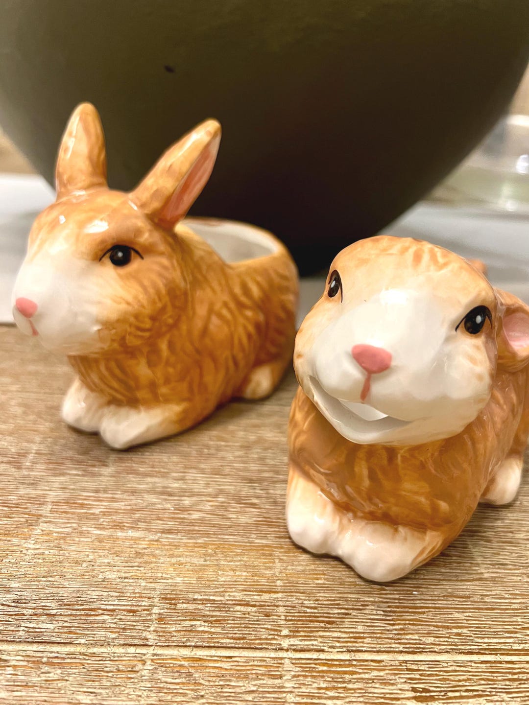 Vintage Ceramic Bunny Rabbit Creamer & Sugar Bowl Set - Springtime ...