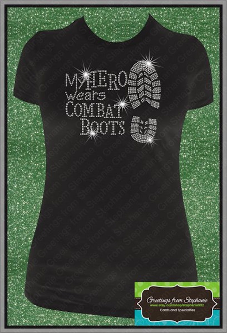 My Hero Wears Combat Boots Rhinestone T-shirt Various shirts | Etsy