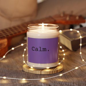 Calm Scented Soy Candle, Aromatherapy Candle, Relaxation Gift, Home Decor, Mindfulness, Self-Care, Stress Relief Candle