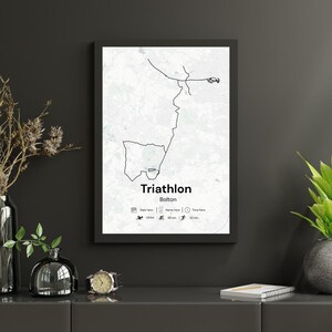 Personalised Triathlon Poster |  Race Bolton | Marathon | Achievement | Keepsake