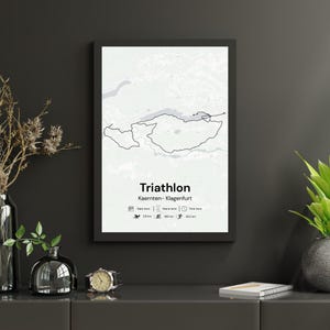 Personalised Triathlon Poster |  Race  Kaernten-Klagenfurt | Marathon | Achievement | Keepsake