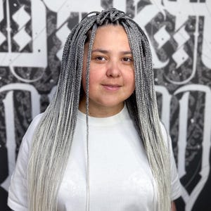 Micro Braids Doppel-endig mit 360 Enden in Salz und Pfeffer Ombre für temporäre Frisur