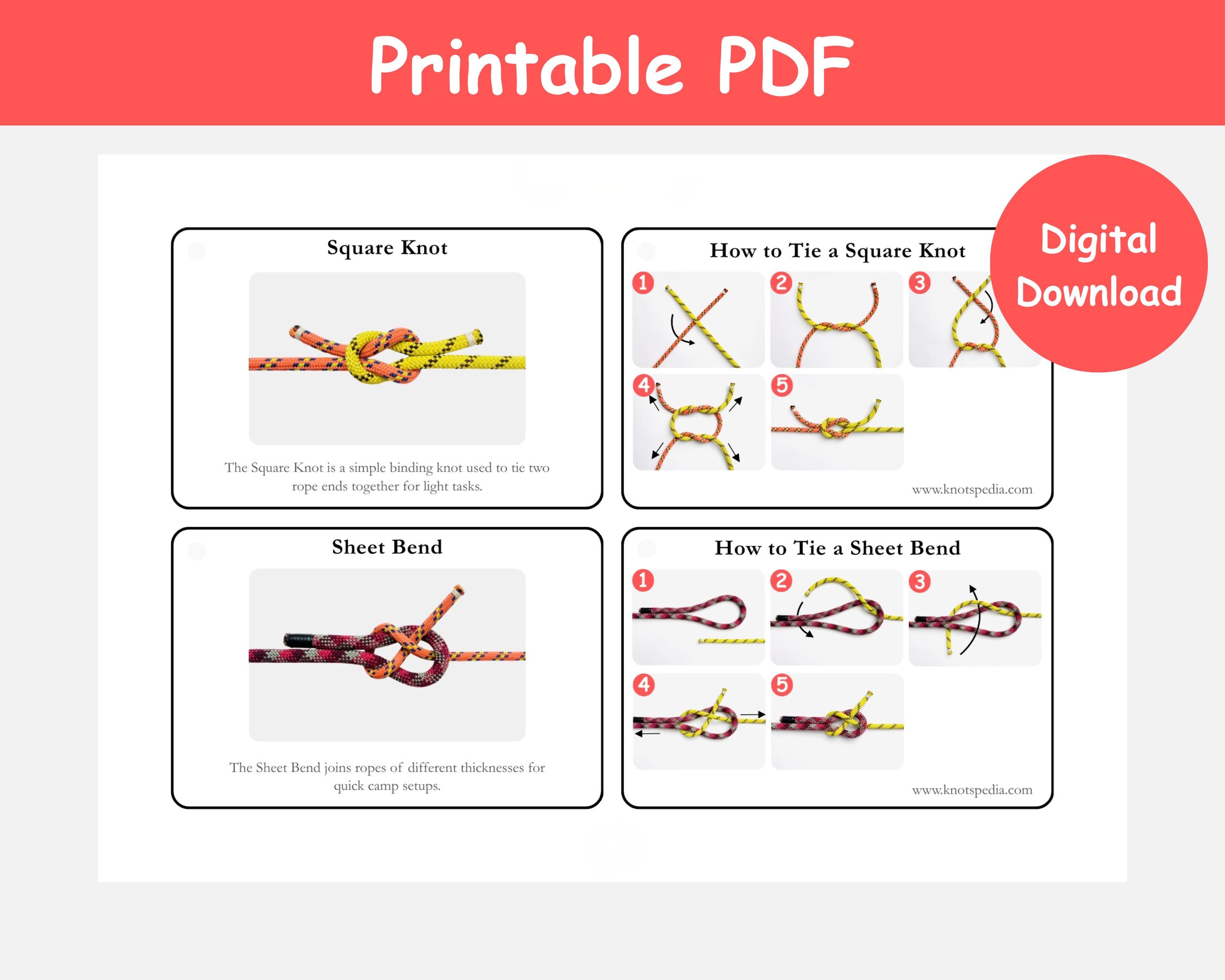 Knot Tying Guide for Kids: Illustrated Ebook and Flashcards, Camping ...