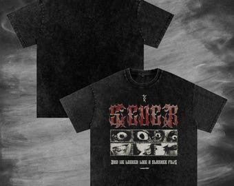 EDEN - 5ever Inspired - Acid Wash Oversize T-Shirt - 250 GSM, Grunge & Goth Streetwear, Vintage Washed T-Shirt